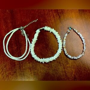 Set of 3 Puka Shell Anklets